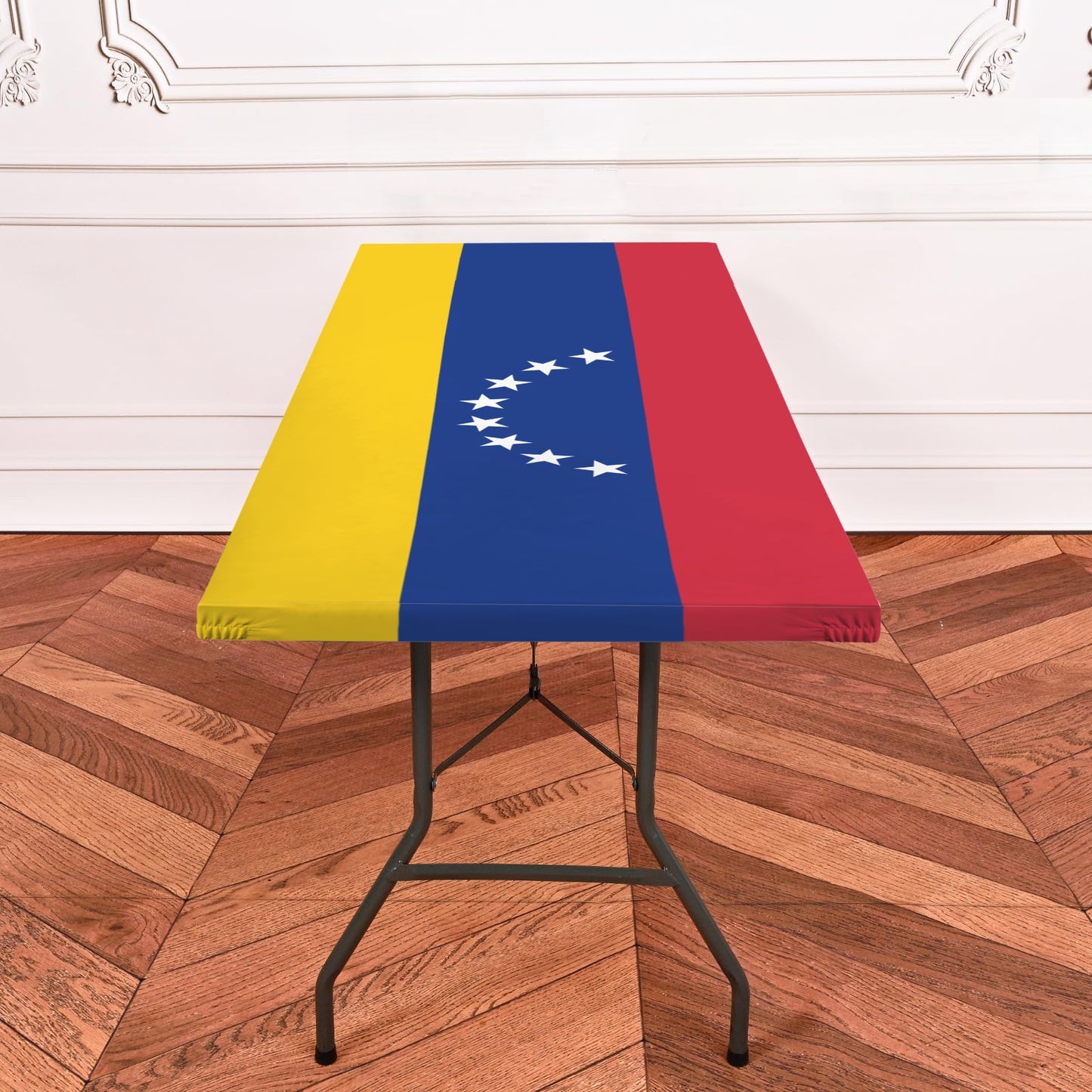 Venezuela Flag Inspired Custom Elastic Fitted Tablecloth 72x30 inch (Made in the USA)