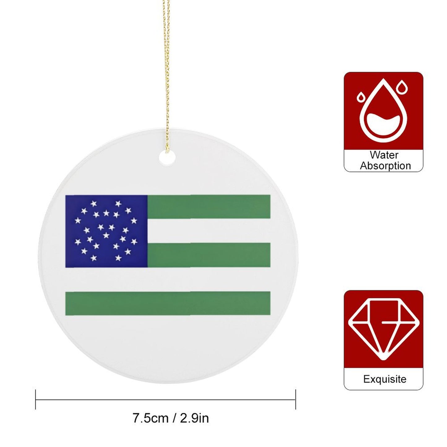 NYPD Flag Inspired Circle Ceramic Ornament Made in USA Circle Ceramic Ornament (Made in USA)