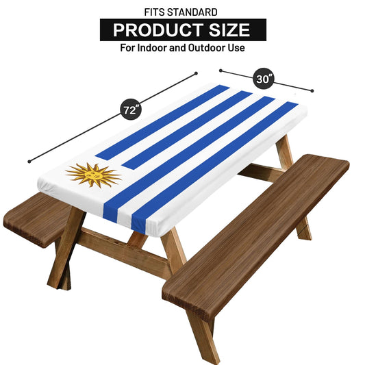 Uruguay Flag Picnic Table Cover (72" x 30") (Made in the USA)