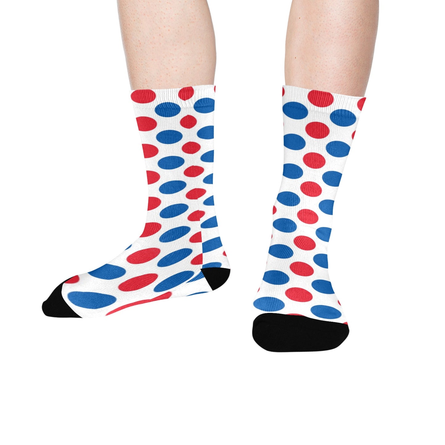 USA/American Flag Inspired Polka Dot Pattern Crew Socks | Ships from USA