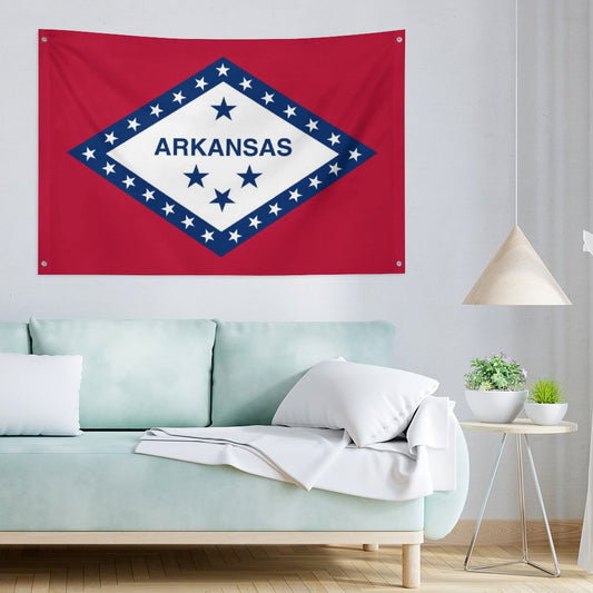 Arkansas Flag Inspired Wall Mount Flag with Four Grommets (35x59 in)