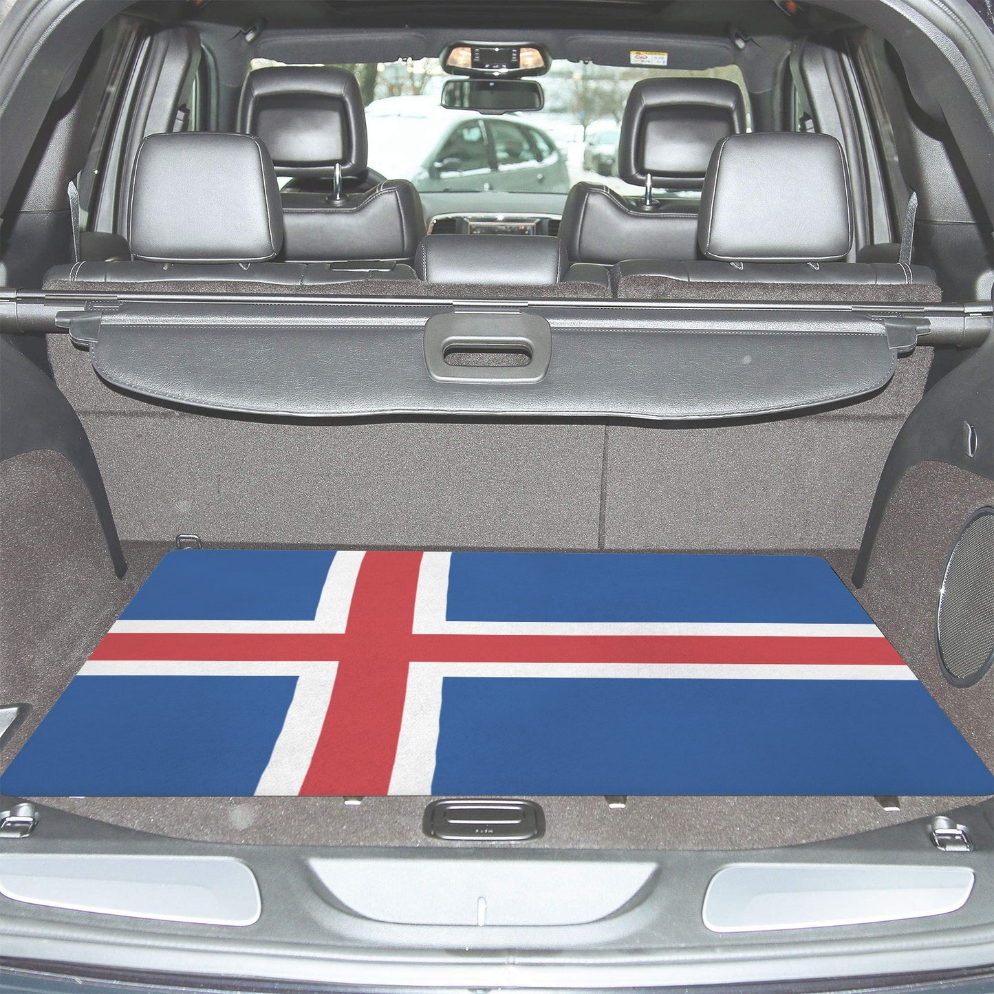 Iceland Flag Inspired Car Trunk Mat 100 × 75 cm / 39.4 × 30 in Printed in the USA
