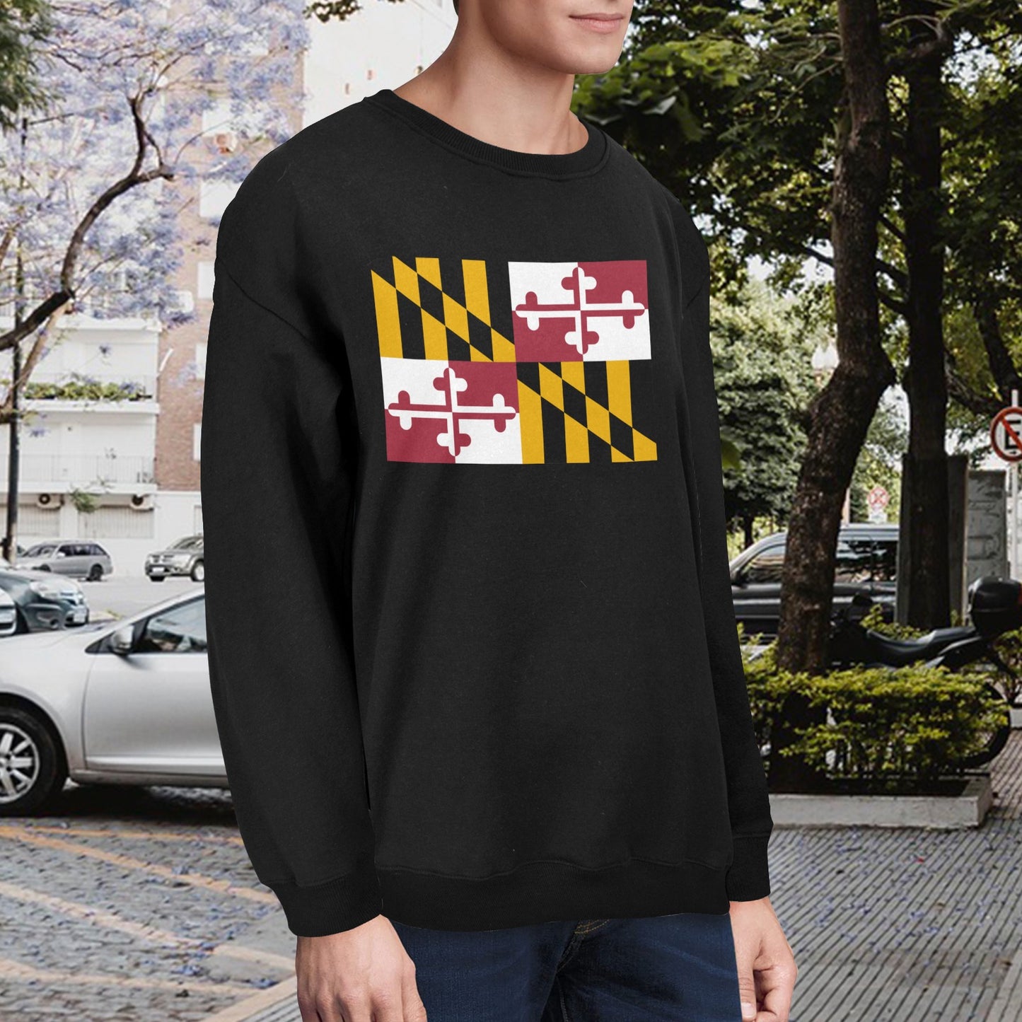 Maryland Flag Unisex Fleece Sweatshirt (Made in the USA)