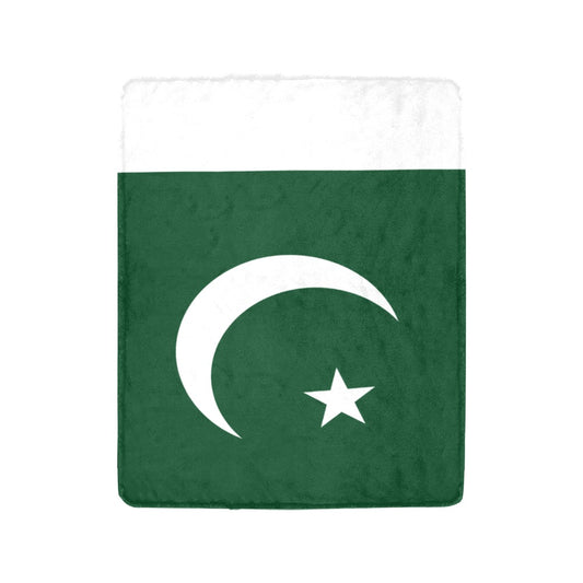 Green flag blanket with crescent, star by Luv My Flag.