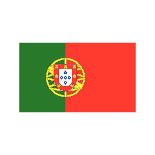 Portugal flag with emblem by Luv My Flag brand.