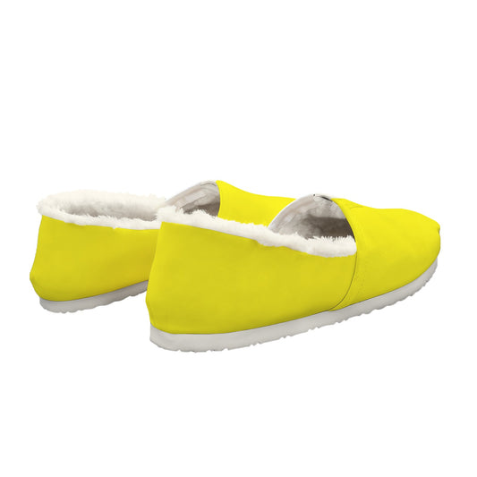 Vatican City Flag Inspired Women's Fleece-Lined Canvas Slip-On