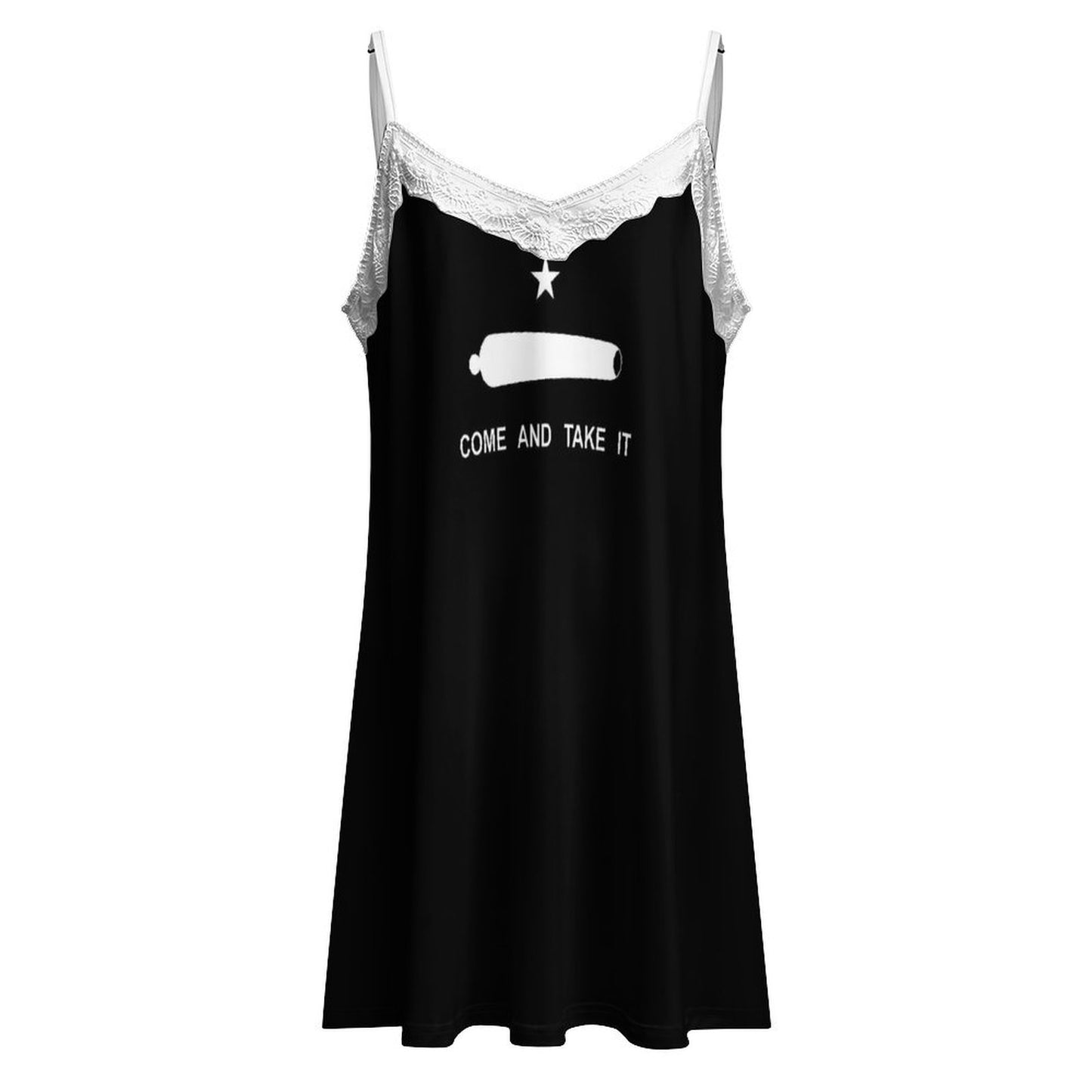 Come and Take It Flag Inspired Lace Trim Camisole Nightgown