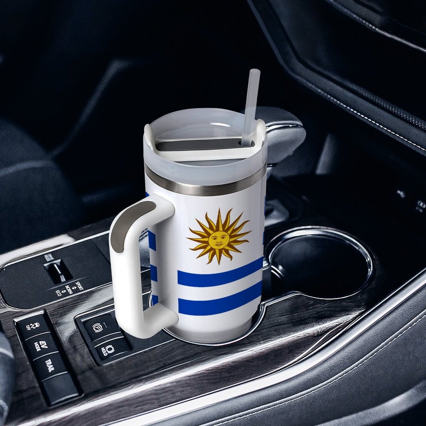 Uruguay Flag Design 40 oz Stainless Steel Tumbler - Made in USA