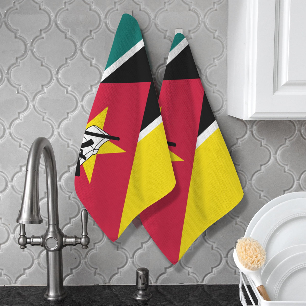 Mozambique Flag Inspired Kitchen Towel 40X60cm (Pack of 2) | Printed In the USA