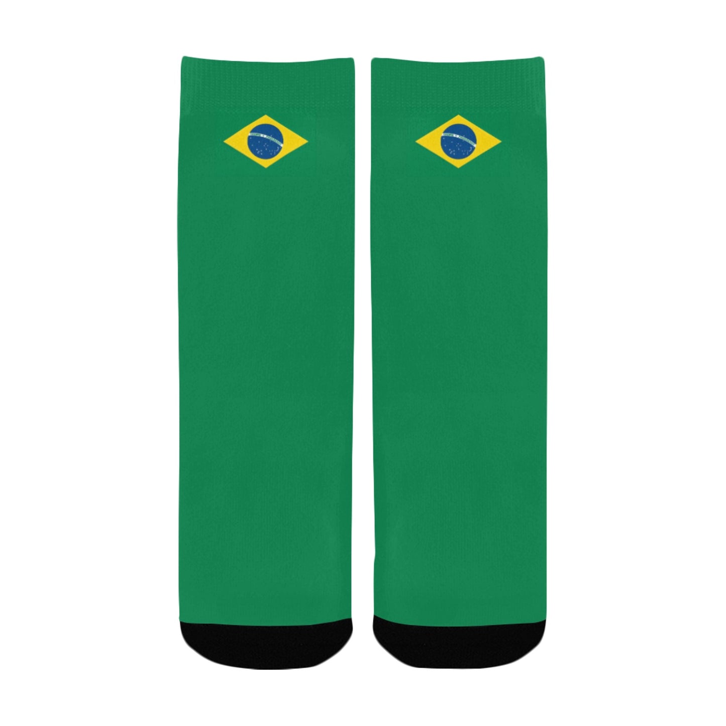 Brazil Flag Inspired Kid's Custom Socks (Made in the USA)