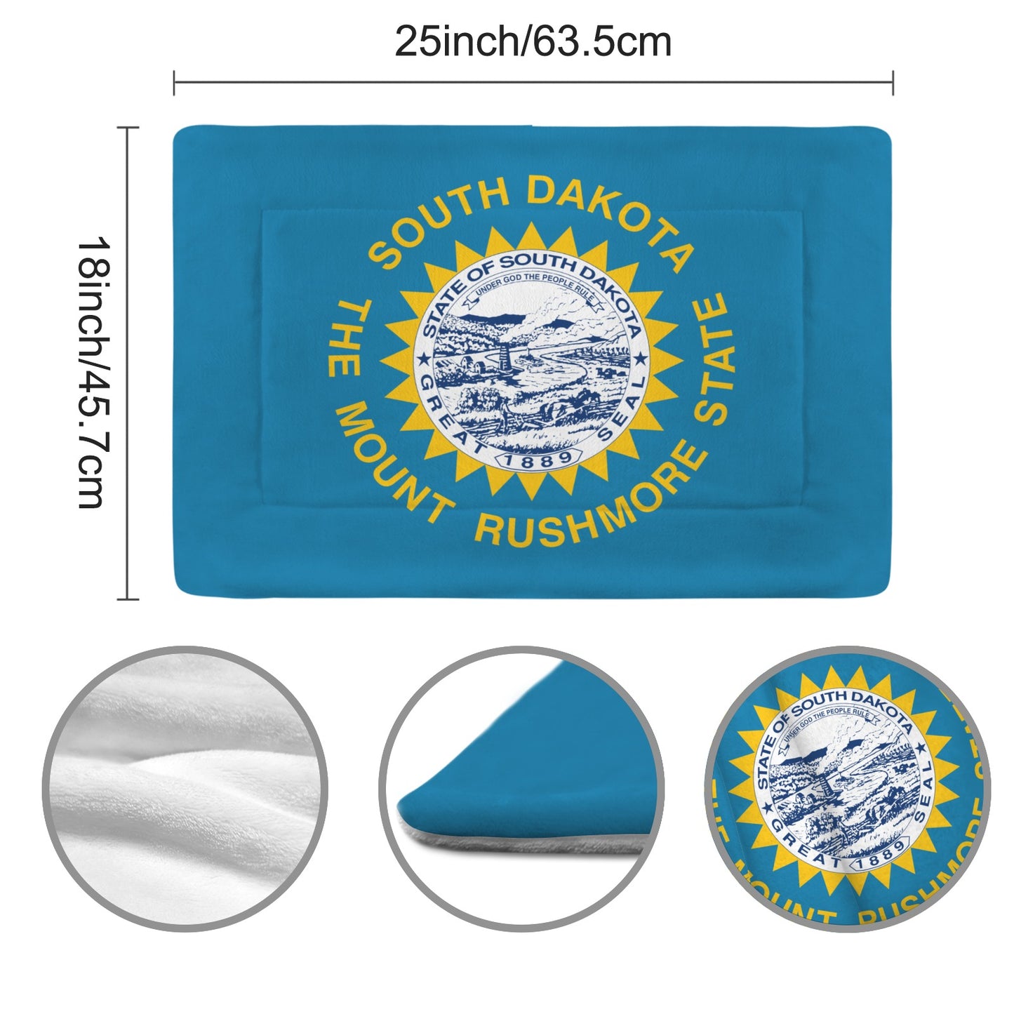 South Dakota Flag Inspired Pet Mat 25x18inch (Made in the USA)