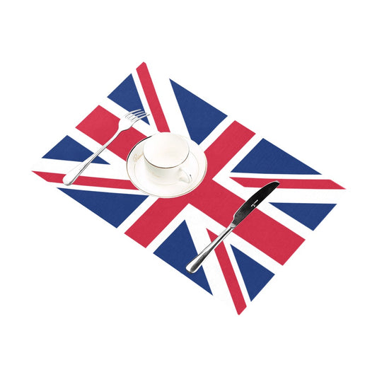 Union Jack placemat featuring utensils and teacup by Luv My Flag.