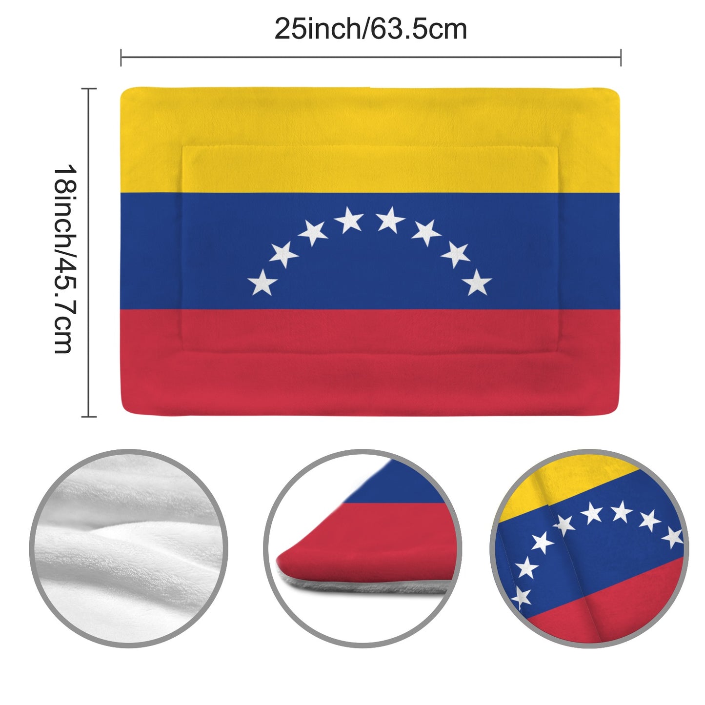 Venezuela Flag Inspired Pet Mat 25x18inch (Made in the USA)