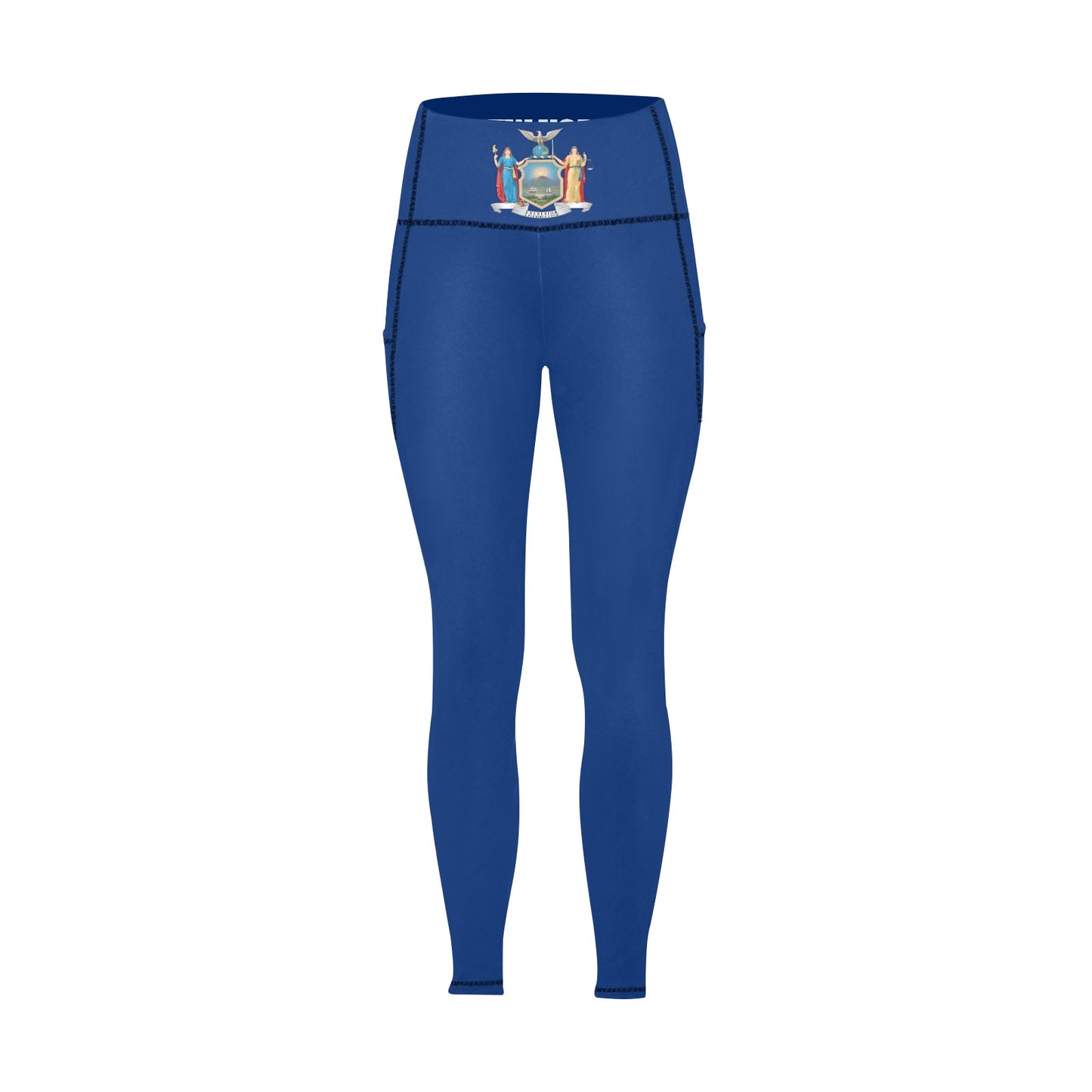 New York Flag Inspired Women’s High Waist Leggings with Pockets