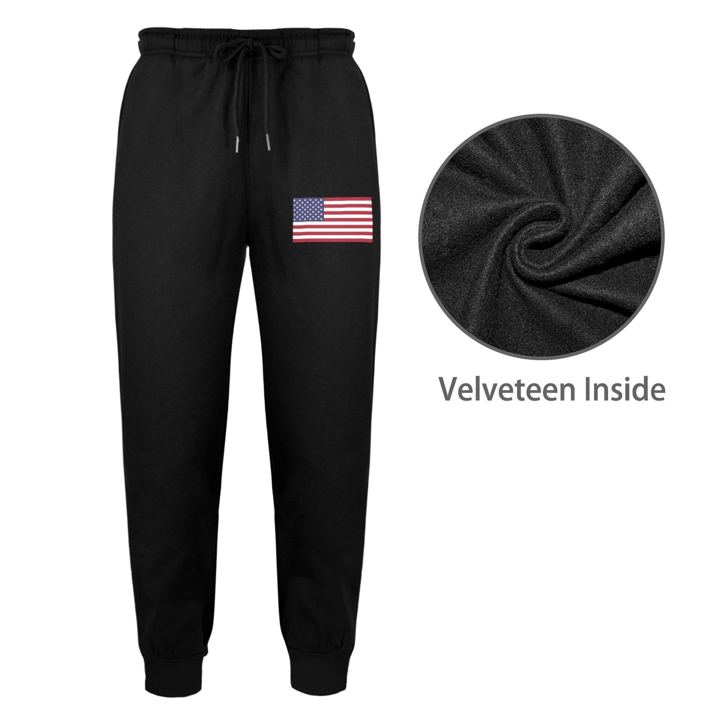 USA/American Flag Inspired Unisex Fleece Sweatpants (Left Printing) | Ships from USA