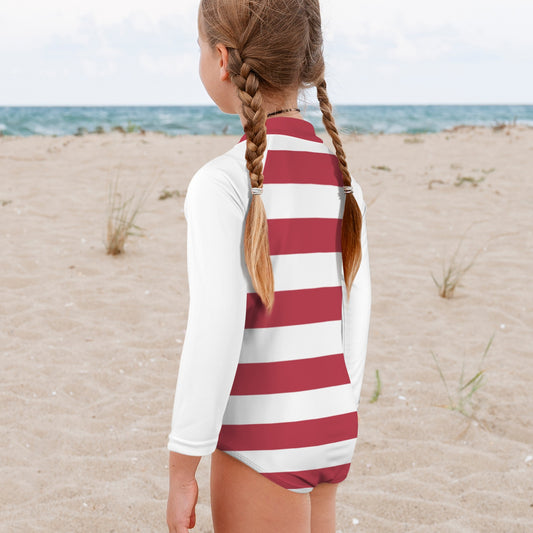 USA/American Flag Little Girls' Long Sleeve One-Piece Swimsuit