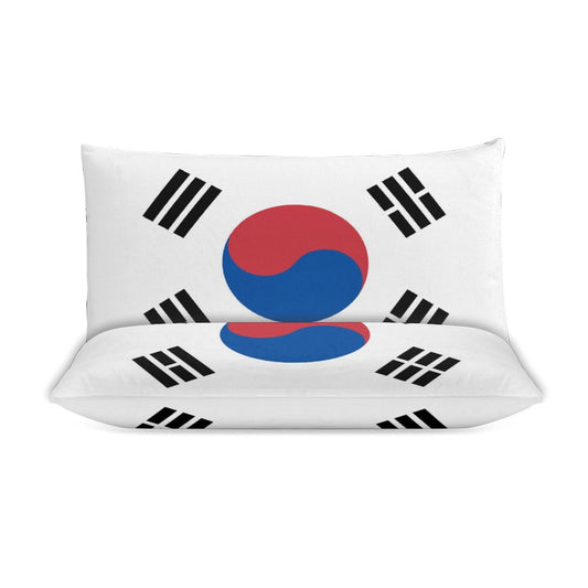 South Korea Flag Inspired 3-Piece Bedding Set (1 Duvet Cover + 2 Pillow Shams) – 102"×90"