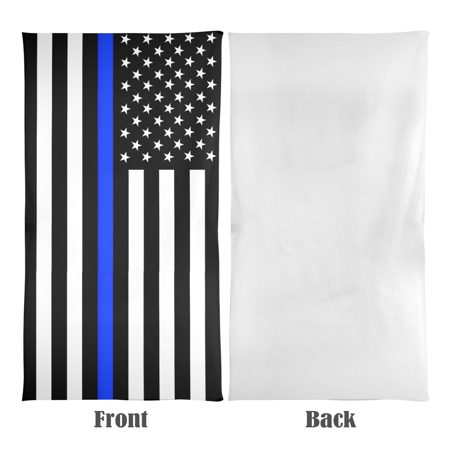 Thin Blue Line Flag Beach Towel 31"x71" (Made in USA)