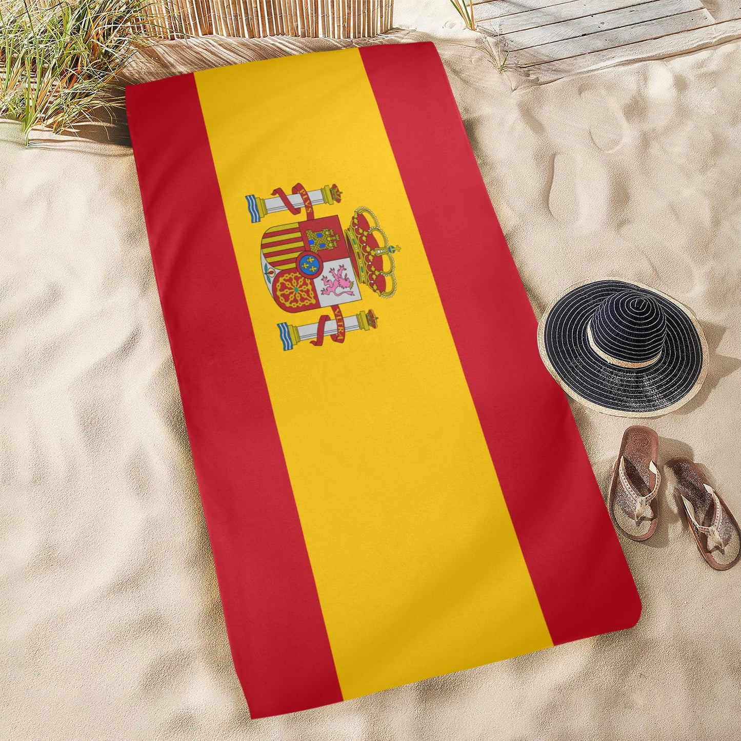 Spain Flag Inspired Beach Towel 31"x71" (Made in USA)