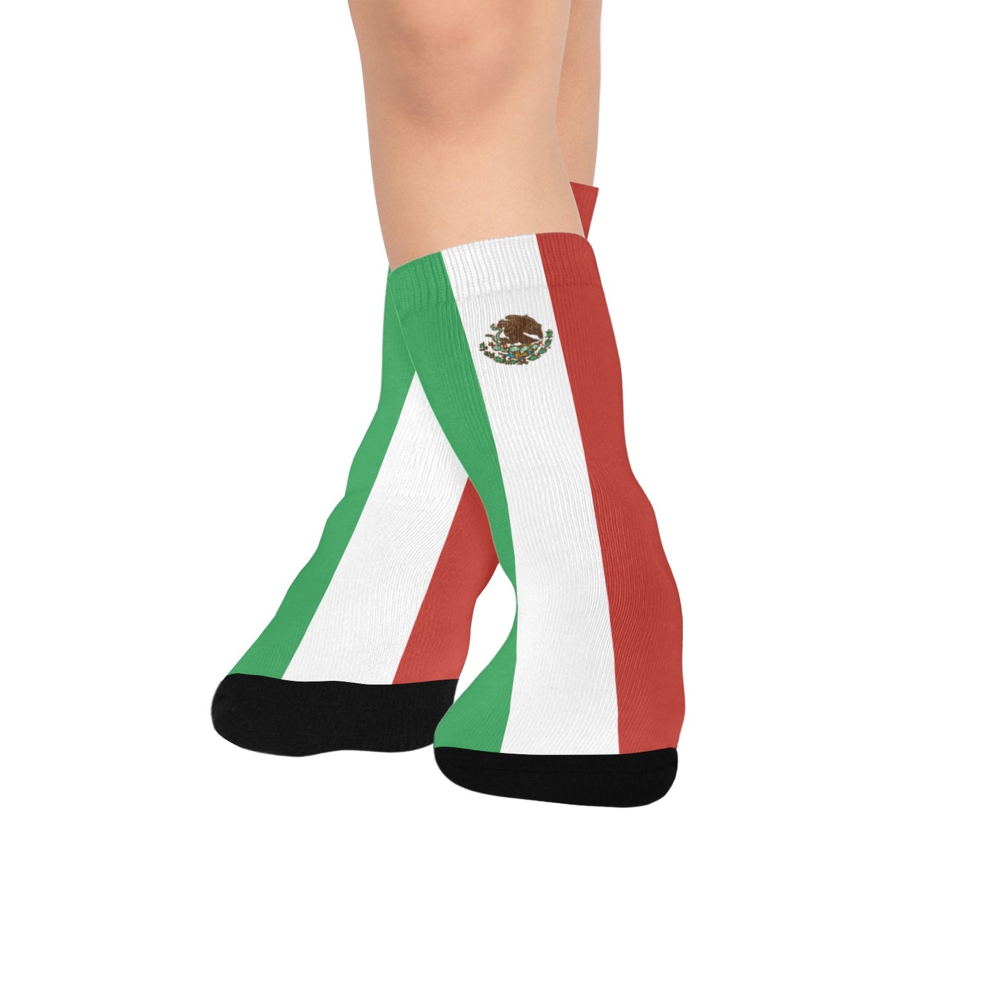 Mexico Flag Inspired Kid's Custom Socks (Made in the USA)