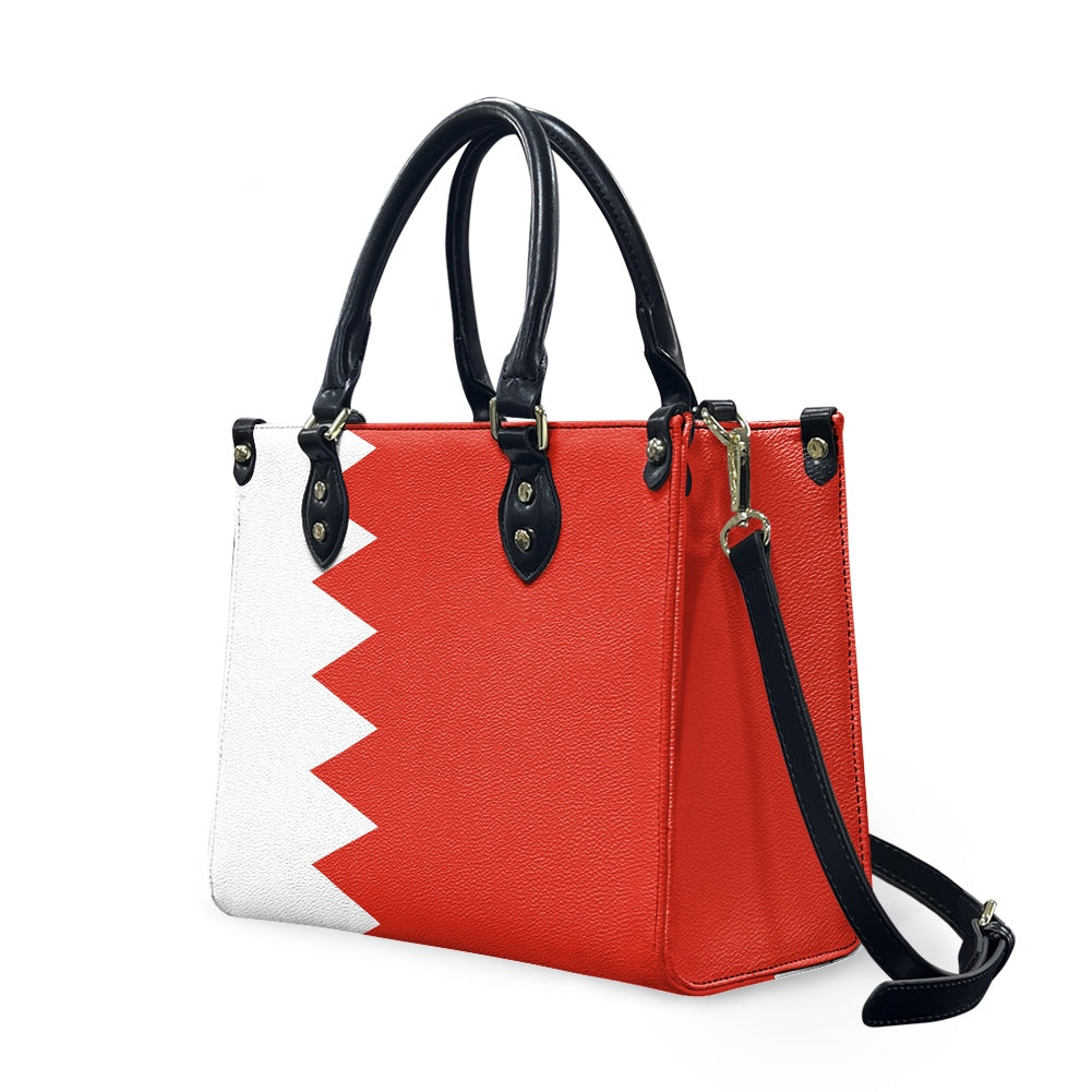 Red and white handbag by Luv My Flag brand.