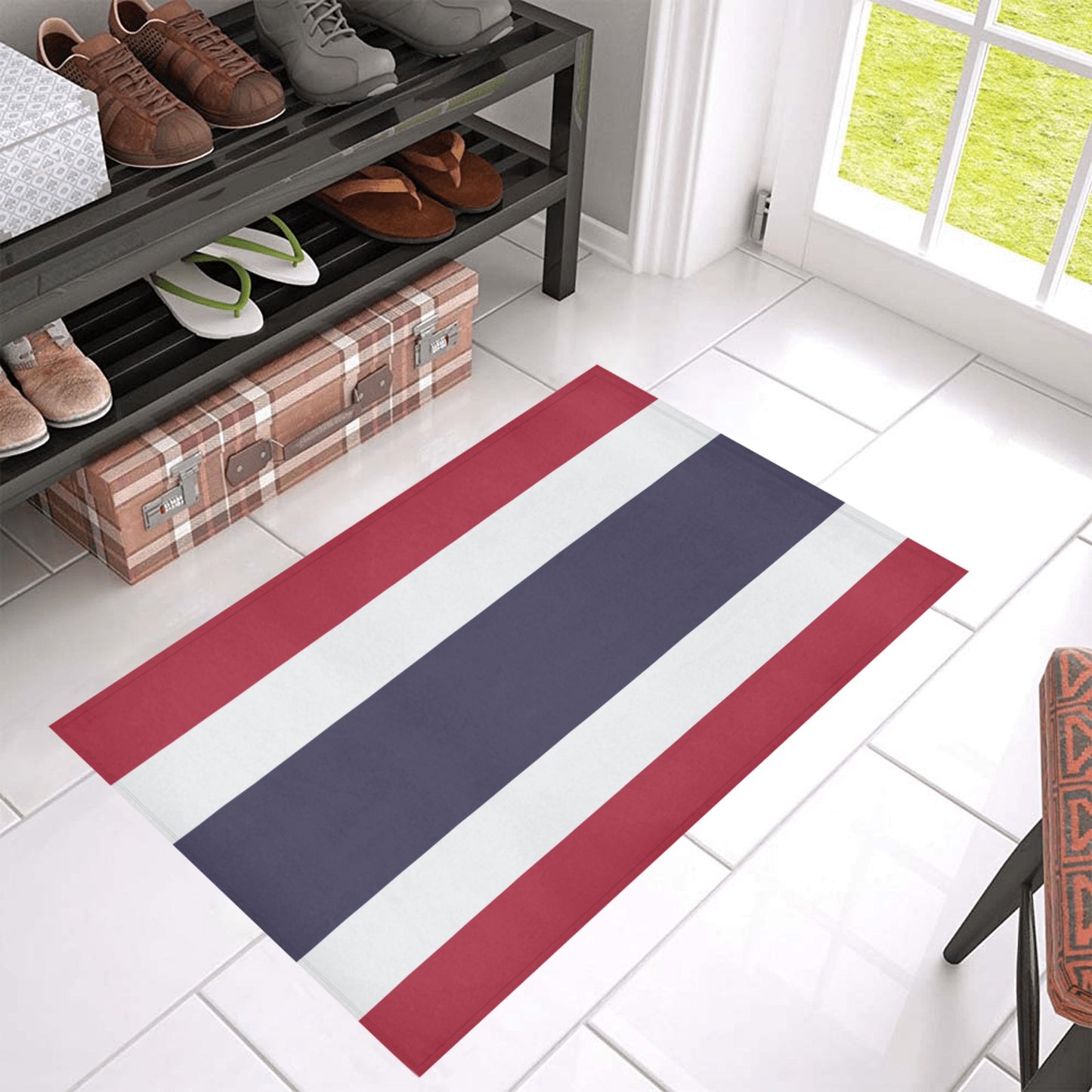 Thailand Flag Inspired Doormat 30" x 18" (Sponge Material)