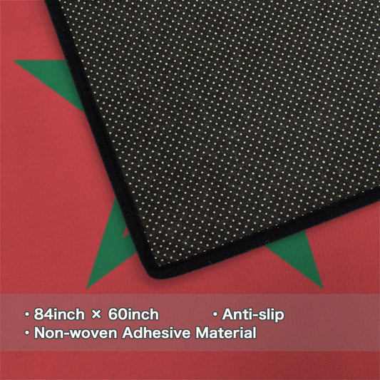 Morocco Flag Inspired 84x60 Inch Area Rug with Black Binding (Made in the USA)