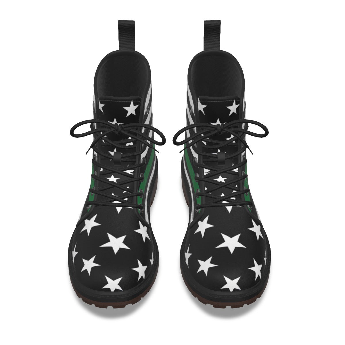 Thin Green Line Flag Inspired Women's Derby Laced Boots