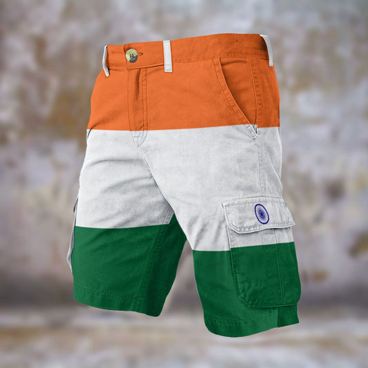 India Flag Inspired Men’s Cargo Shorts