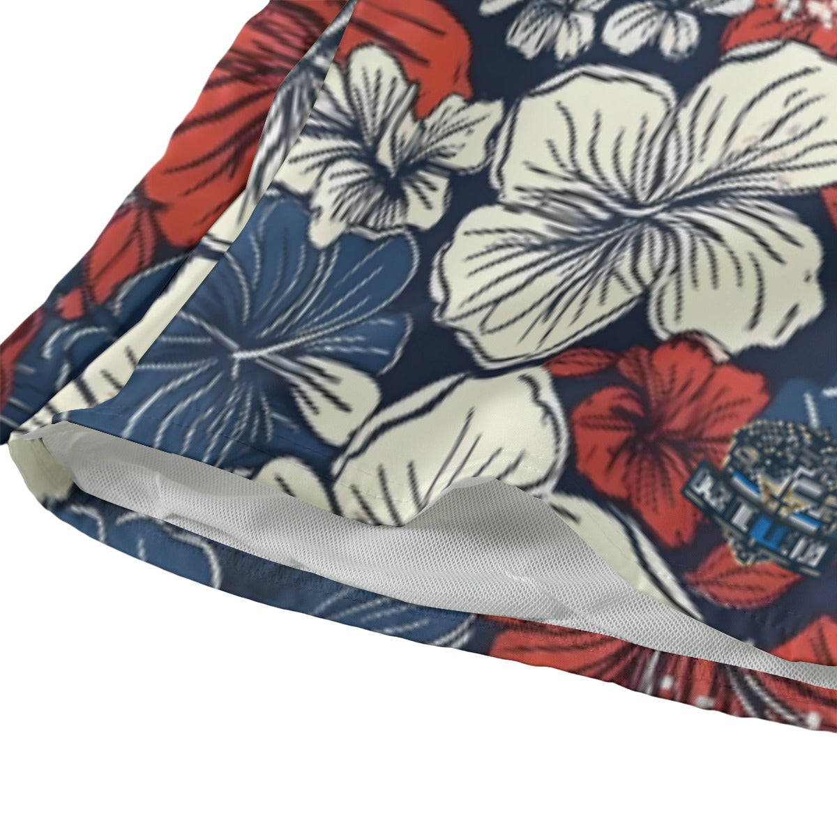 Patterned fabric with hibiscus flowers by Luv My Flag.