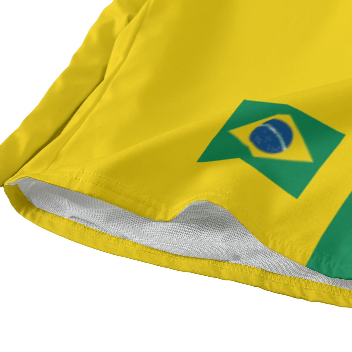 Yellow fabric featuring Brazil flag design, by Luv My Flag.
