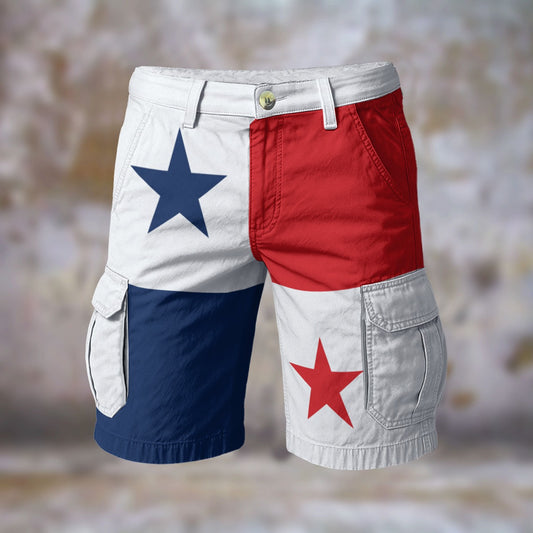 Panama Flag Inspired Men’s Cargo Shorts