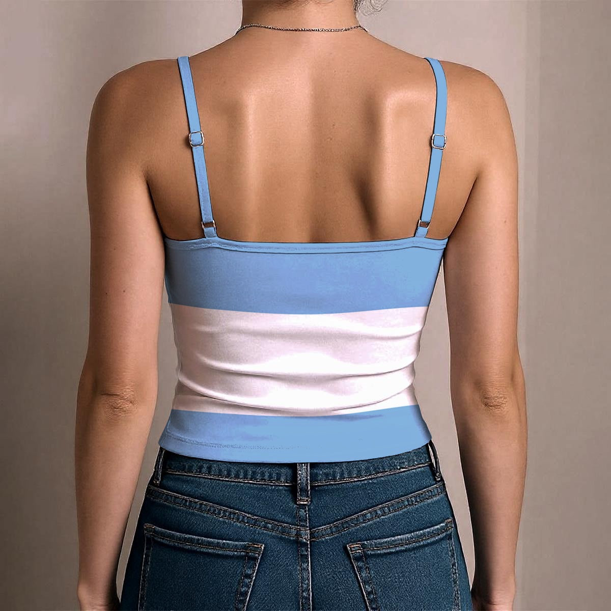 Argentina Flag Inspired Women's Spaghetti Strap Tank Top