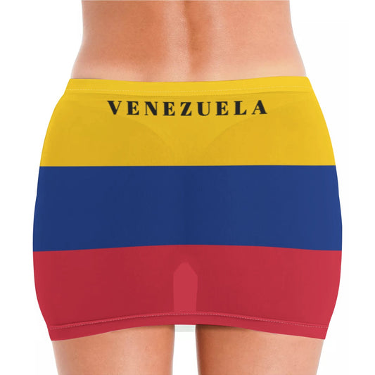 Venezuela Flag Inspired Women’s See Through Sheer Mesh Bodycon Skirt