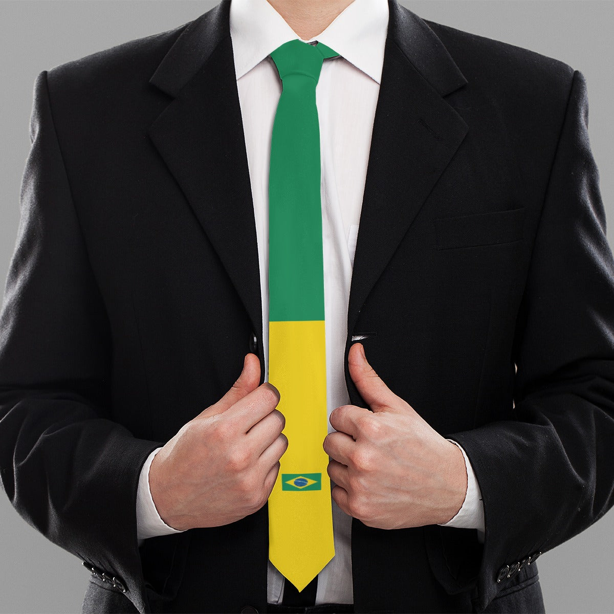 Brazil Flag Inspired Necktie for Charismatic Formal Style