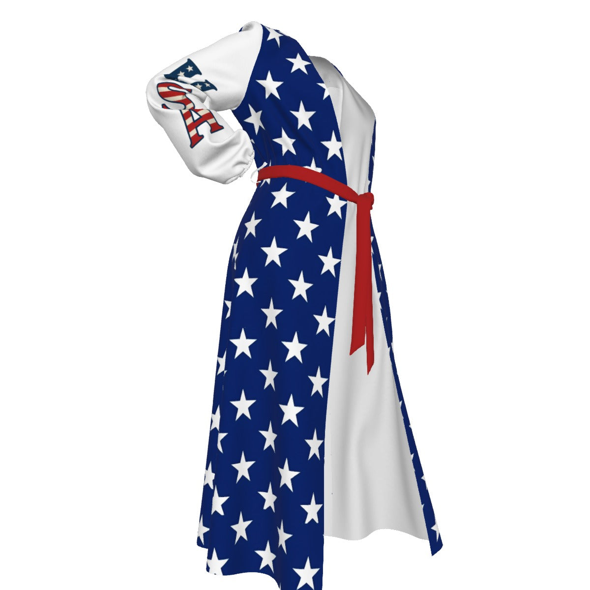 USA/American Flag Inspired Women’s Lace-up Chiffon Robe