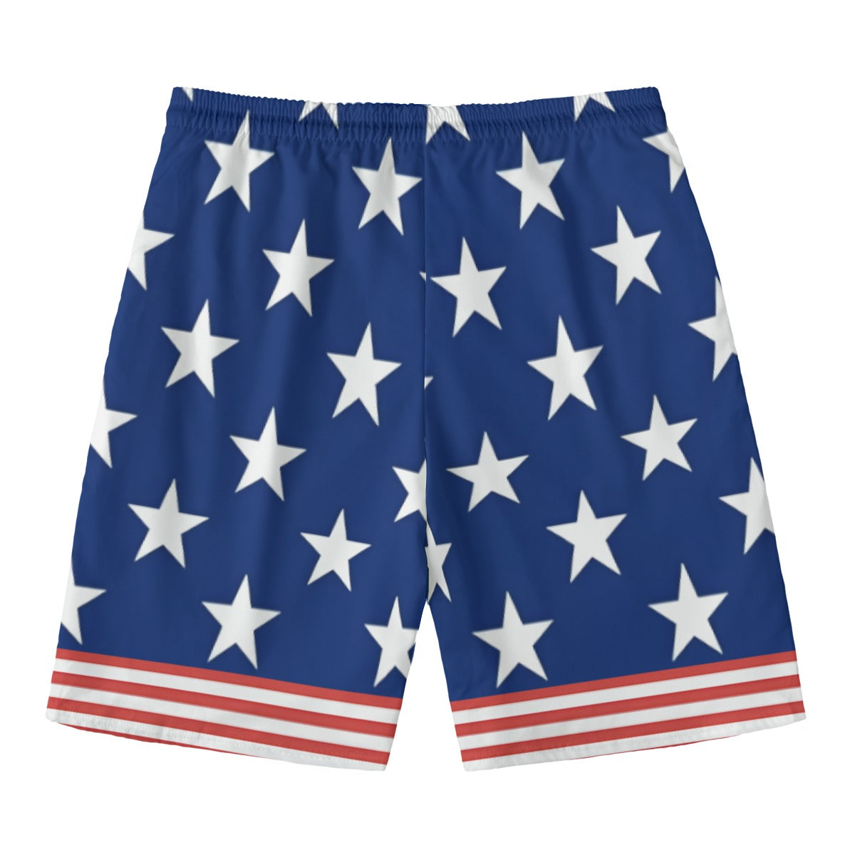 Blue shorts with white stars, red stripes. Luv My Flag.