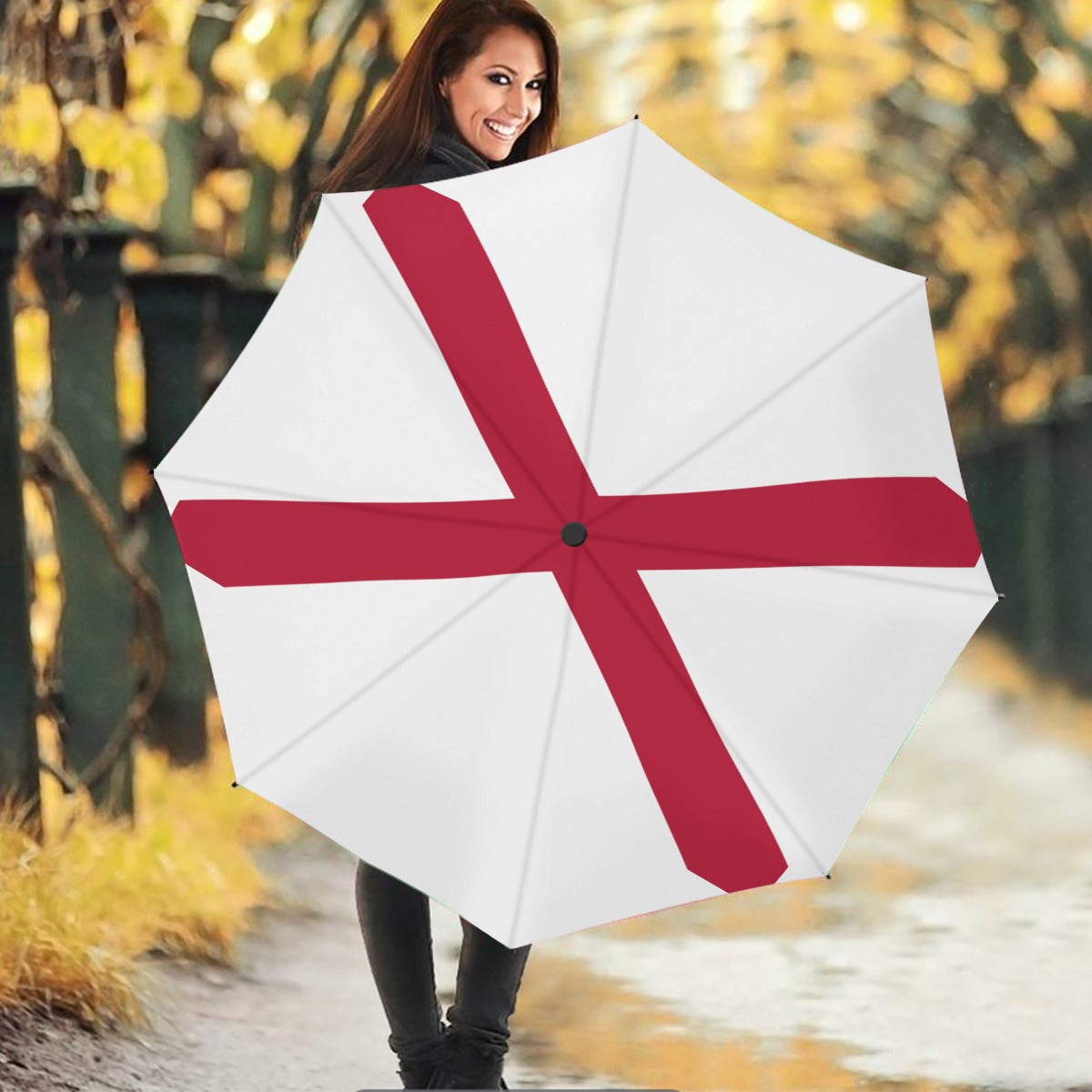 Alabama State Flag Auto Open & Close Travel Umbrella