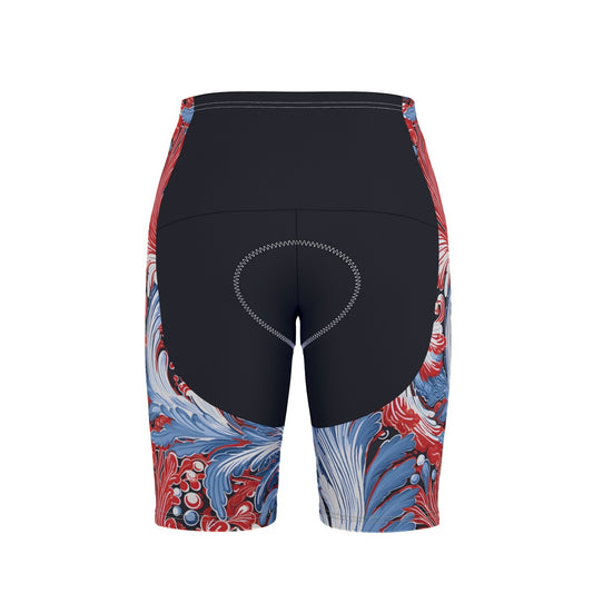 USA/American Flag Inspired Paisley/Feather Pattern Men’s Cycling Shorts