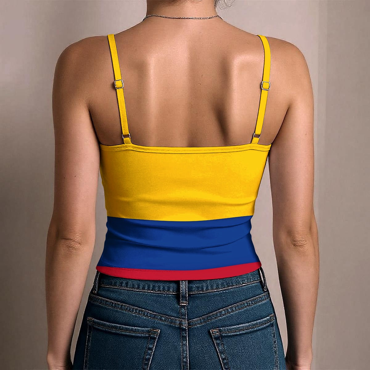 Colombia Flag Inspired Women's Spaghetti Strap Tank Top