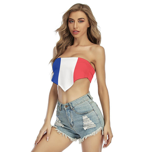 France Flag Inspired Women’s Triangle Tube Top