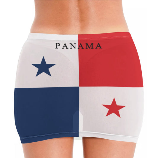 Panama Flag Inspired Women’s See Through Sheer Mesh Bodycon Skirt