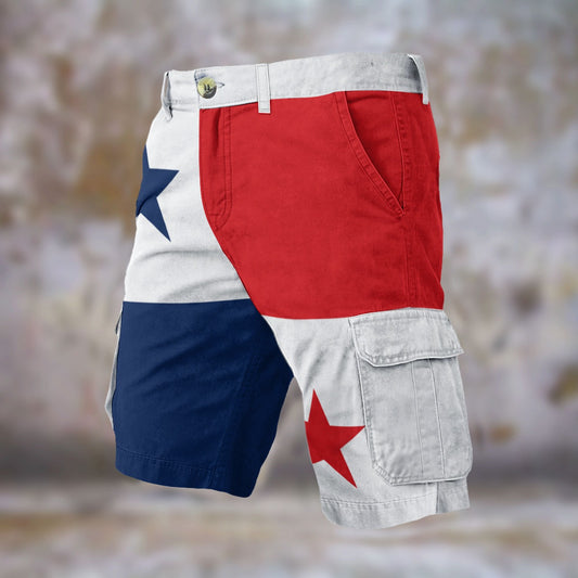 Panama Flag Inspired Men’s Cargo Shorts