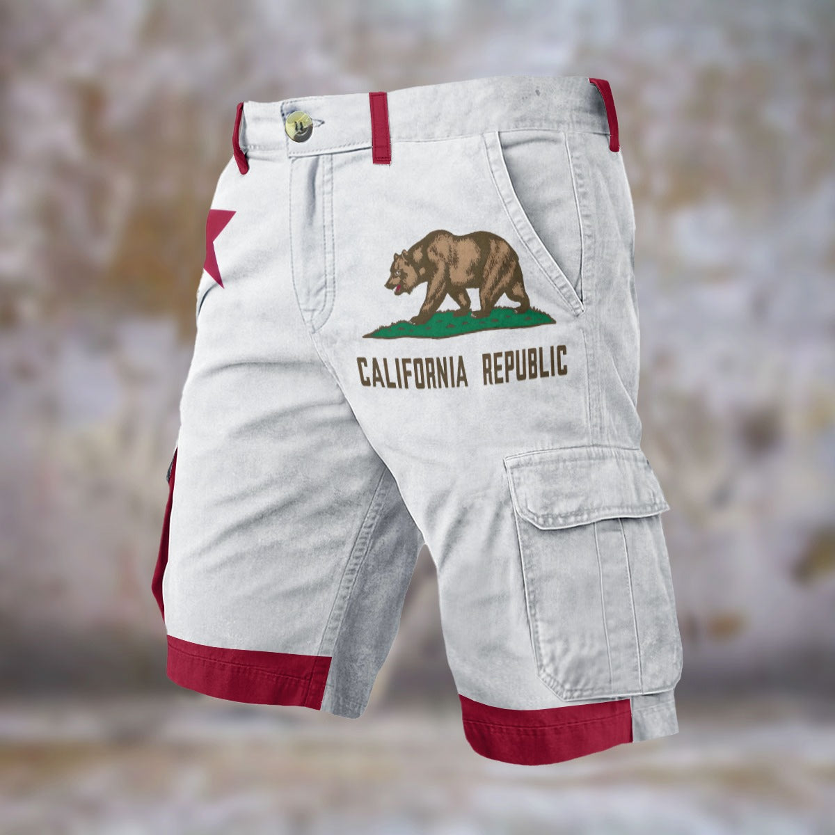 California Flag Inspired Men’s Cargo Shorts
