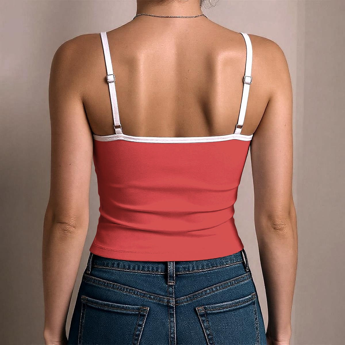 Canada Flag Inspired Women's Spaghetti Strap Tank Top