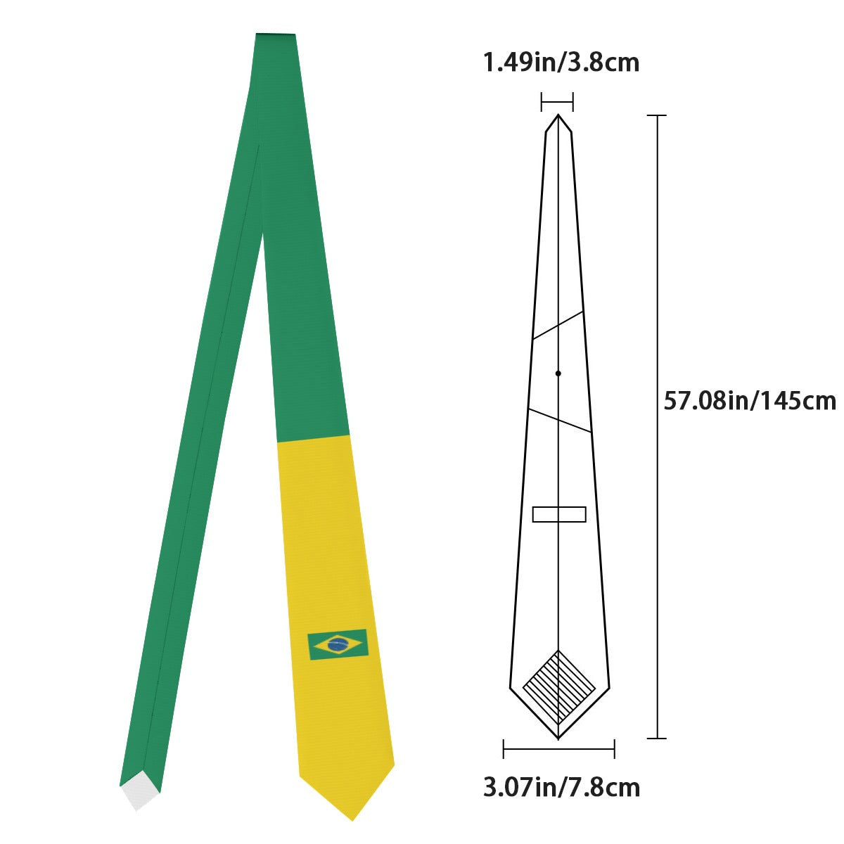 Brazil Flag Inspired Necktie for Charismatic Formal Style