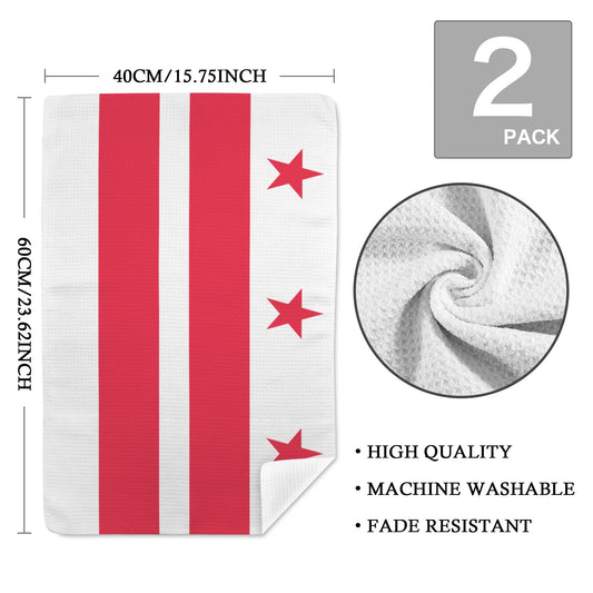 Washington DC Flag Inspired Kitchen Towel 40X60cm (Pack of 2) (Made in the USA)