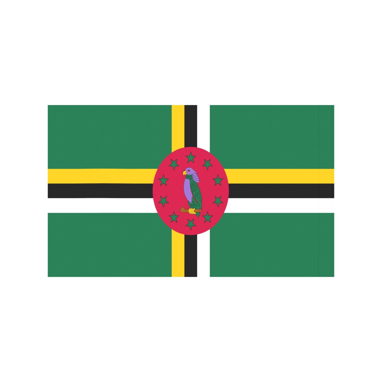 Dominica flag by Luv My Flag, featuring vibrant parrot.