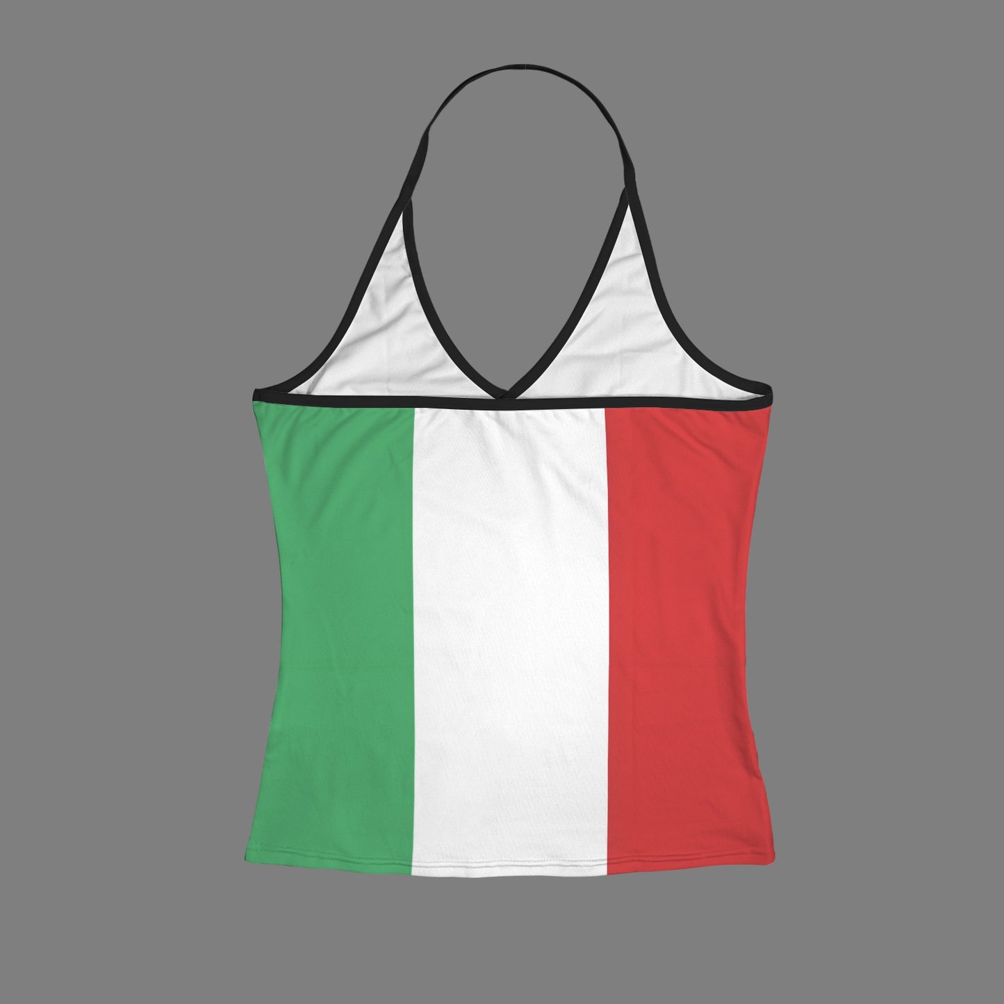 Mexico Flag Inspired V-neck Halter Open Back Tank Top