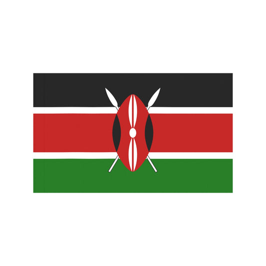 Kenya flag by Luv My Flag with shield design.